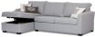 Caprice Modular Sofa bed Double and storage chaise featuring Warwick Keylargo Zinc in white contrast piping