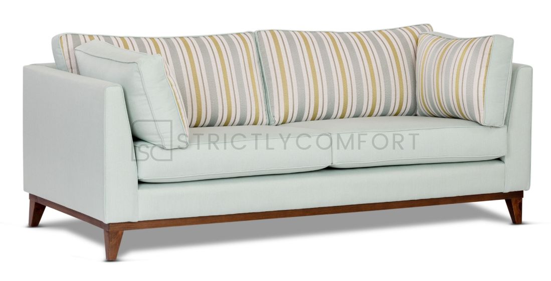 Villa Sofa featuring Warwick Vegas fabrics with stripped pattern.