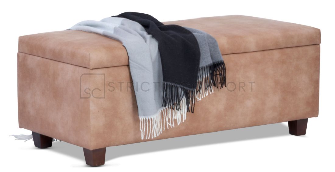 Maxima Blanket box featuring Warwick Eastwood fabric with non standard legs