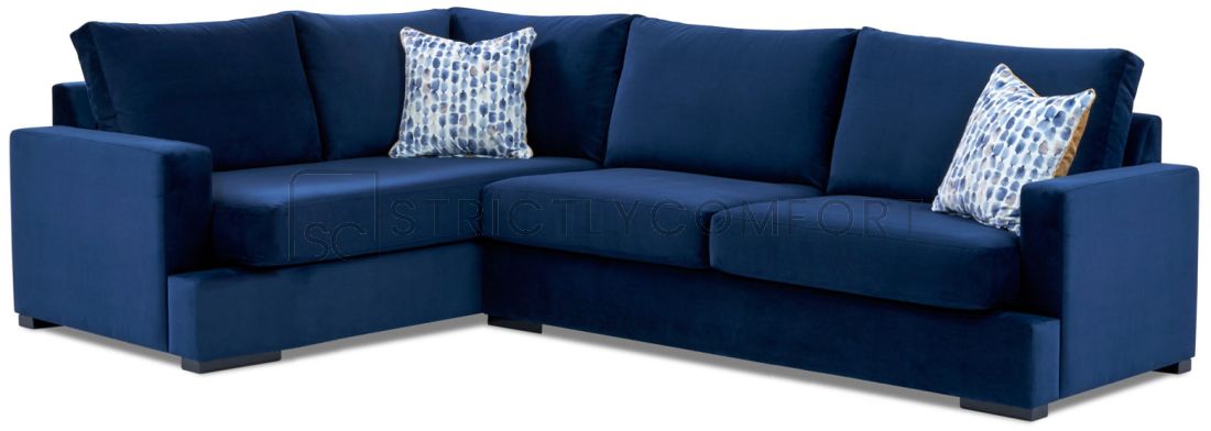 Bahamas Modular featuring Warwick Plush Indigo blue soft velvet