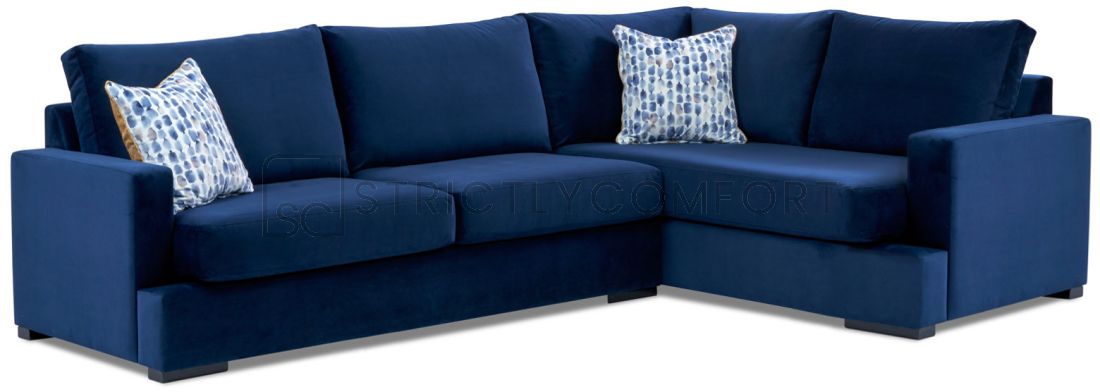 Bahamas Modular featuring Warwick Plush Indigo blue soft velvet