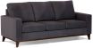 Davinci 3.5 seater sofa featuring Wortley fabric in Charcoal suede fabric and timber base