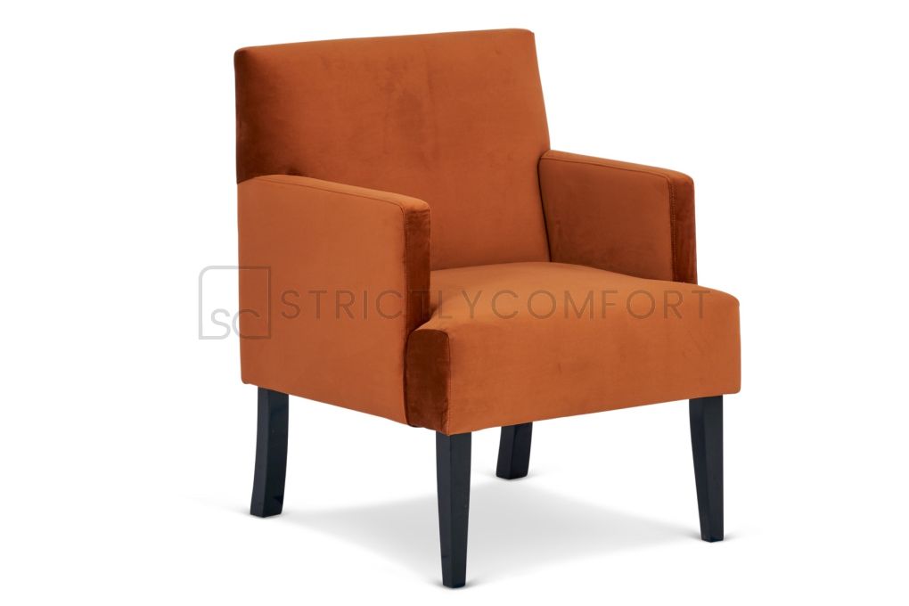 Lava Occasional chair featuring Warwick Adore copper velvet fabric