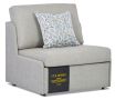 Roma armless sofa bed featuring Henley Oyster fabric