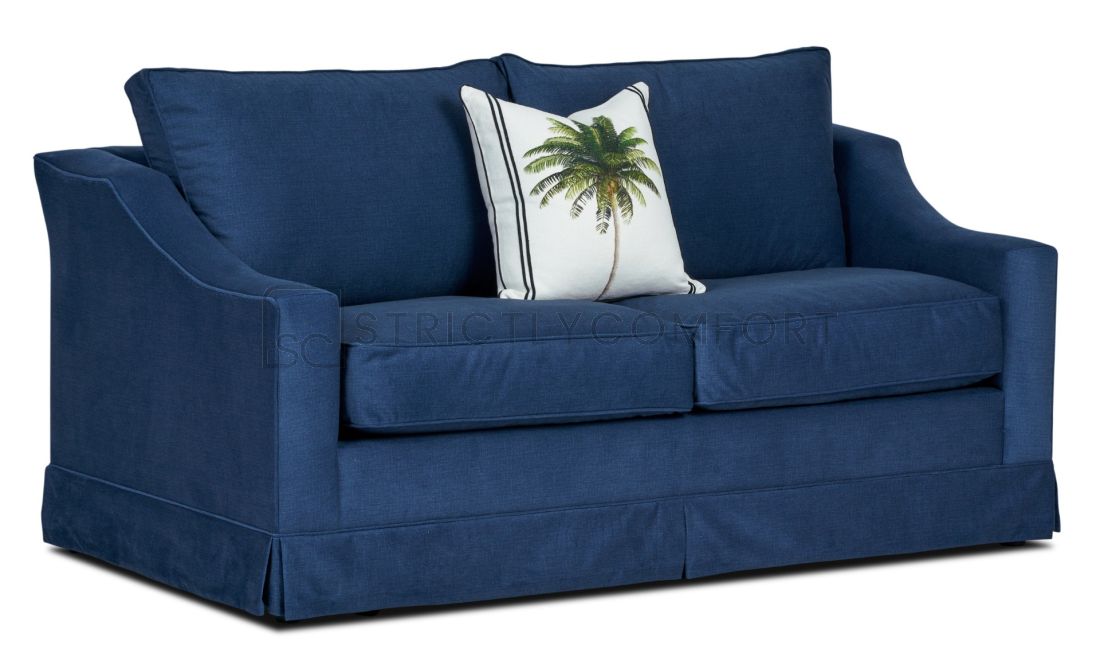 Willow double sofa bed featuring Warwick Capri Navy velvet feel fabric