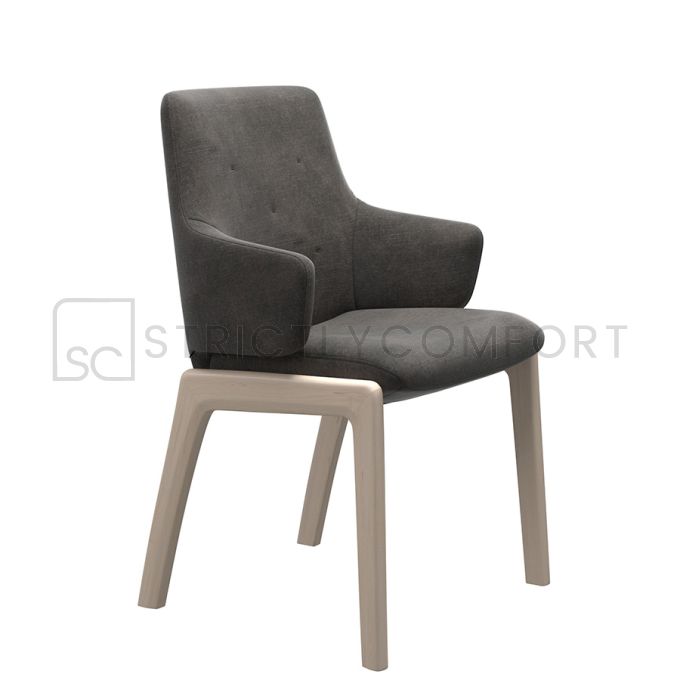 Stressless Large Low Back Dining Chair with Arms and D100 Legs