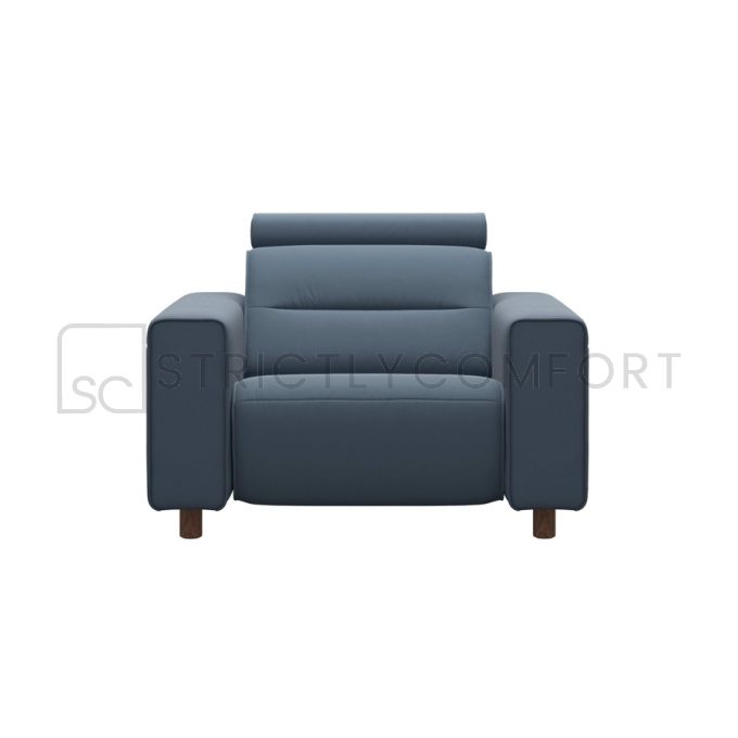 Stressless Emily Sofa 1 seater in Paloma Sparrow Blue featuring Wide Arms