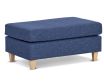 Loose Top ottoman featuring Dunlop Enduro Foam with TM12 Clear Lacquer legs, upholstered in Warwick - Keylargo - Navy