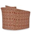 Club Swivel chair featuring Wortley Hemlock Terracotta fabric