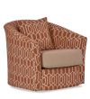 Club Swivel chair featuring Wortley Hemlock Terracotta fabric