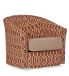 Club Swivel chair featuring Wortley Hemlock Terracotta fabric