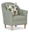 Sydney chair featuring Warwick Husk Atoll fabric with Palm cushion