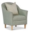 Sydney chair featuring Warwick Husk Atoll fabric with Stripe cushion
