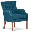 Wellington chair featuring buttoned back, Warwick fabric and optional contrast piping