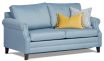 Camile Double Sofabed featuring Warwick Vegas Seafoam grey blue fabric with linen texture look