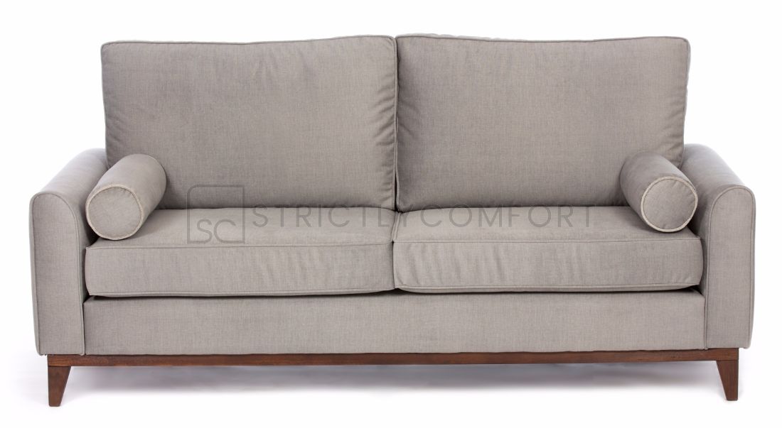 Aurora 3 Seater Sofa featuring timber base and bolster cushions