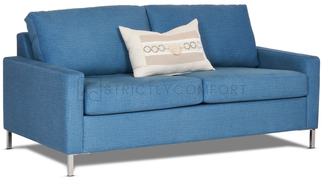 Prada sofa featuring Warwick Pulsar range in blue denim colour with Metal legs