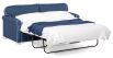 Carmen Queen Sofa Bed featuring  6'' Mattress and Zepel Chaplin Navy Blue fabric with Contrast Piping