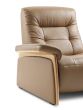 Stressless Mary Recliner Chair in Paloma Funghi Leather, featuring Oak Wood Arm Finish
