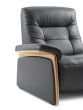 Stressless Mary Recliner Chair in Paloma Rock Leather, featuring Oak Wood Arm Finish