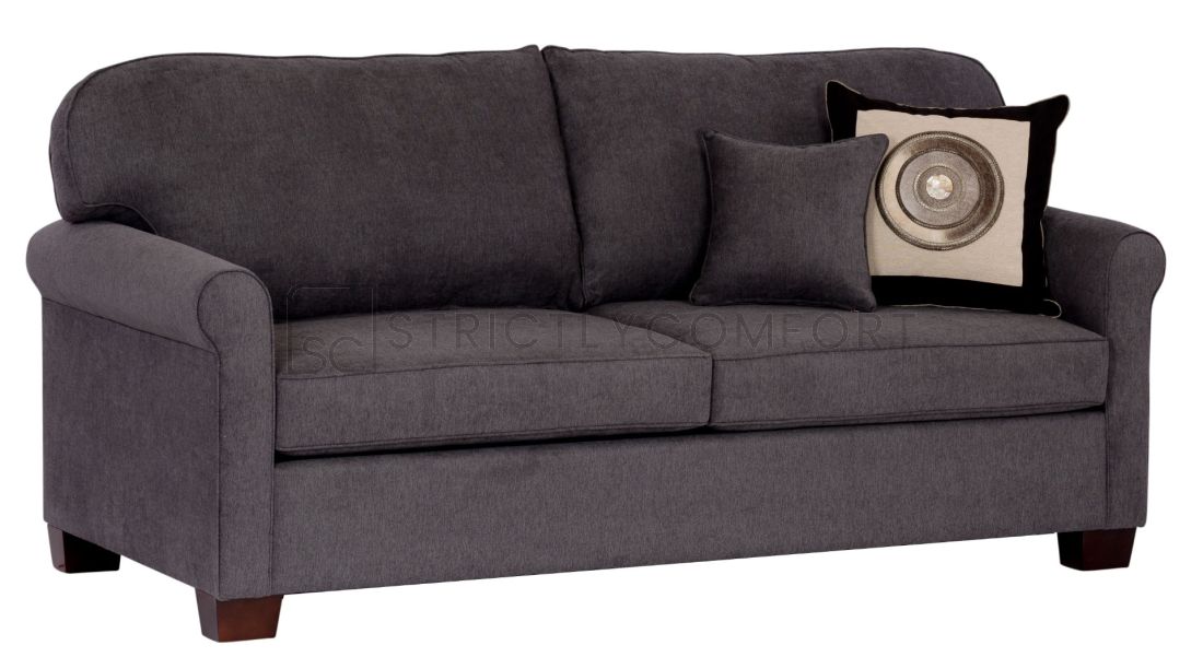 Carmen Sofa 3 Seater featuring Warwick Manisa Charcoal Grey fabric with self piping