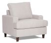 Alora armchair featuring Wortley Tivoli range in light warm grey fabric