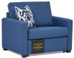 Zoe sofa bed featuring Henley Pacific blue fabric