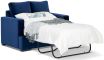 Bahamas 2 seater single sofa bed featuring Warwick Plush Navy velvet fabric