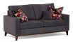 Davinci 2.5 Seater sofa featuring Wortley Touch Charcoal Velvet fabric and timber base