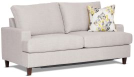 Alora double sofa bed featuring Wortley Tivoli range in light warm grey colour