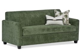 Bella Vista Queen Sofa Bed featuring Warwick Tangent Warm Grey/Brown fabric with optional contrast piping. 