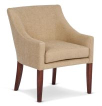 Luna occasional chair featuring Warwick silver and grey fabrics.