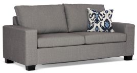 Nova Queen Sofa bed featuring Wortley Tekno grey fabric