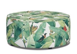 Oslo Ottoman in Warwick - Amazonia - Canvas fabric Jungle pattern