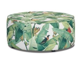 Oslo Ottoman in Warwick - Amazonia - Canvas fabric Jungle pattern