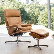 Stressless Rome Recliner in Cori Caramel with Cross Base