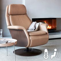 Stressless Sam Recliner in Paloma Sand with Disc Base