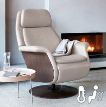 Stressless Sam Recliner in Paloma Fog with Disk Base