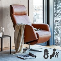 Stressless Scott Recliner in Paloma New Cognac with Sirius Base