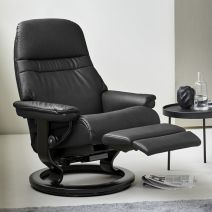 Stressless Sunrise Recliner Chair with Power Leg and Back Base