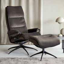 Stressless Tokyo Recliner with Adjustable Headrest and Matte Black Star Base