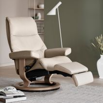 Stressless View Recliner Chair with Power Leg and Back Base