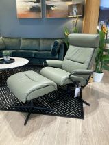 Stressless Consul Recliner Chair - Large with Signature Base in Batick Mole Leather