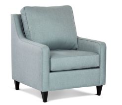 Versace Armchair featuring Warwick vegas seafoam fabric with self piping