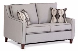 Versace 2 seater single sofa bed featuring Warwick Cube Steel with contrast piping