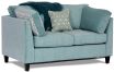 Villa 2 seater single sofa bed featuring Warwick Antila Reef aqua colour soft fabric