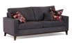 Davinci 3 seater sofa featuring Wortley Touch Charcoal Velvet fabric and timber base