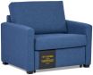 Zoe sofa bed featuring Henley Pacific blue fabric
