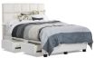 Deon drawer base featuring Wortley fabric with modern bedhead