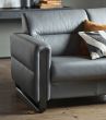 Stressless Fiona Sofa in Paloma Rock Leather featuring Matte Black Metal finish on the arms